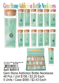 Gem Stone Addiction Bottle Necklaces