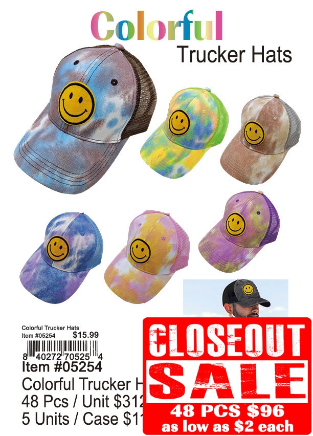 Colorful Trucker Hats 48 Pcs. - Closeout