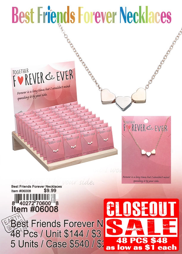 Best Friends Forever Necklaces 48 Pcs. - Closeout