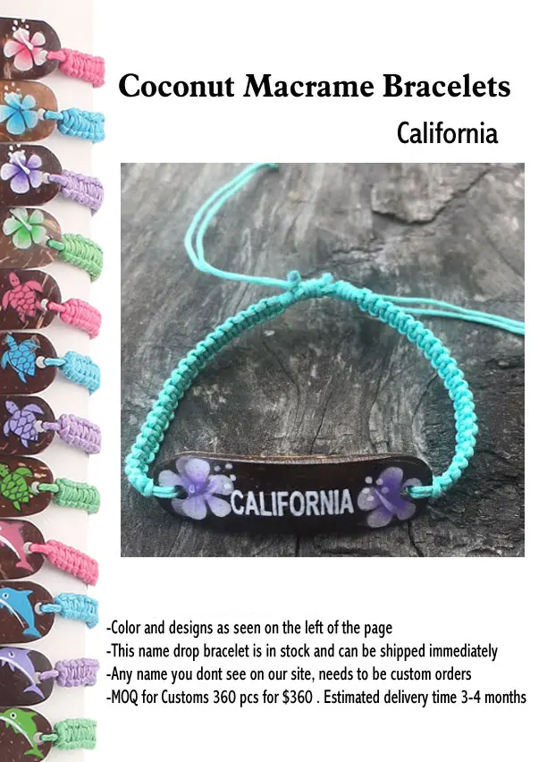 Coconut Macrame Bracelets -California