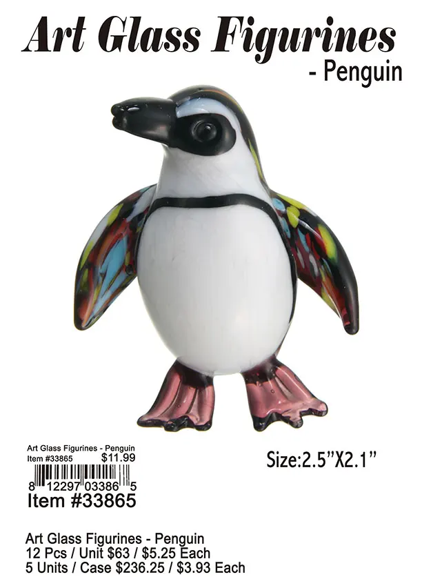 Art Glass Figurines-Penguin