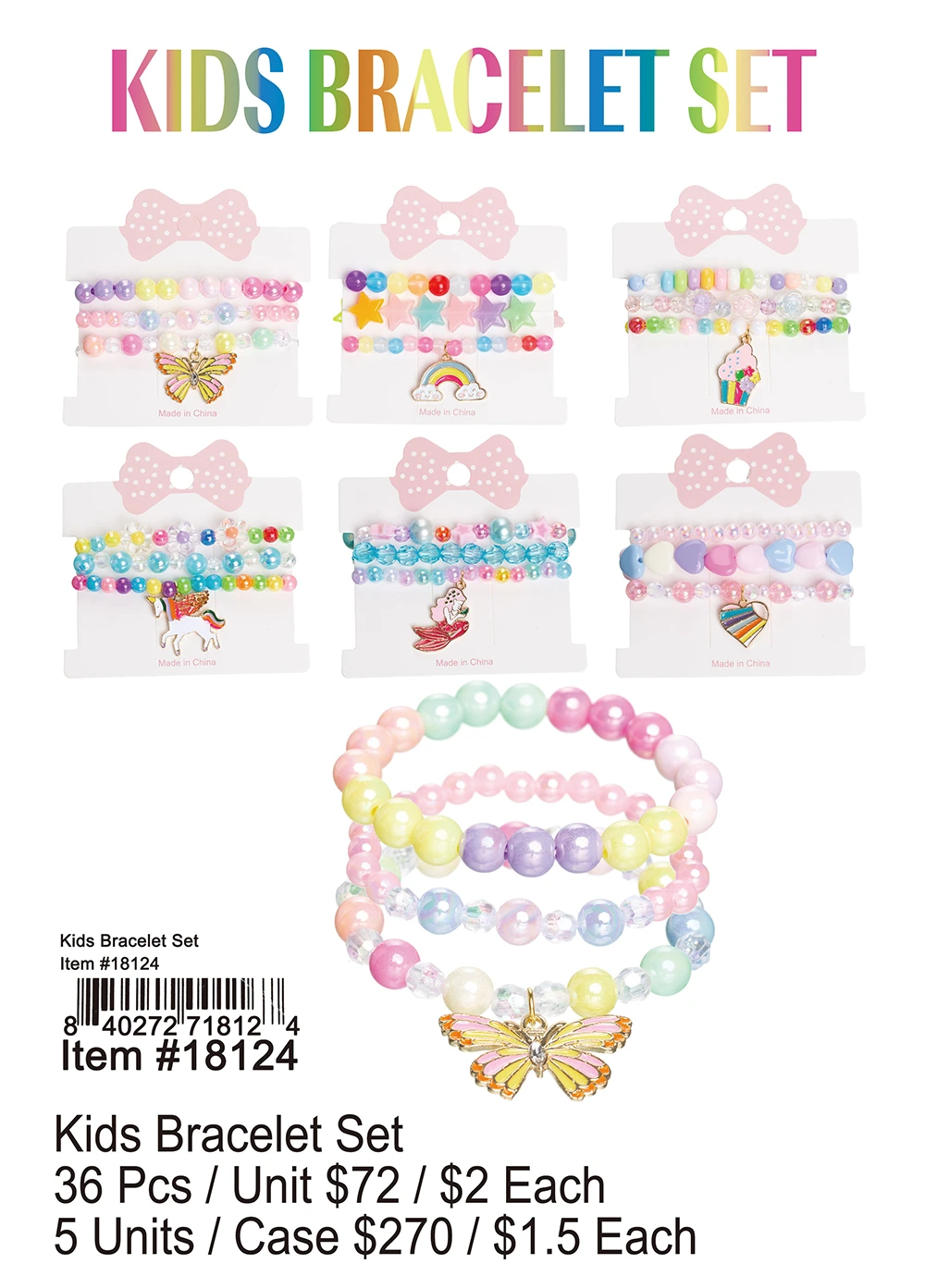 Kids Bracelet Set 36 Pcs.