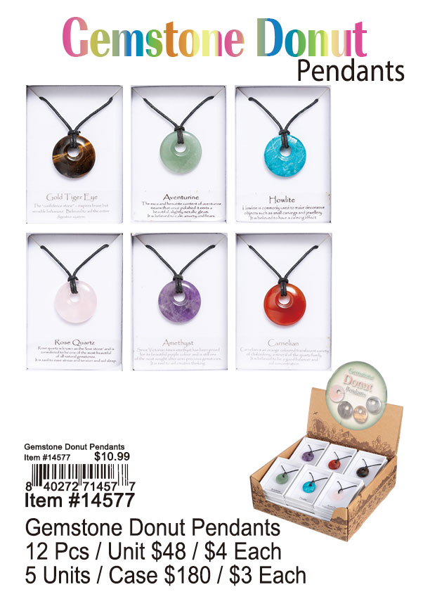 Gemstone Donut Pendants