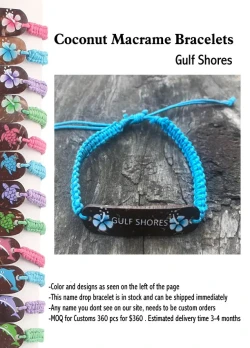 Coconut Macrame Bracelets -Gulf Shores - Closeout 200 Pcs.