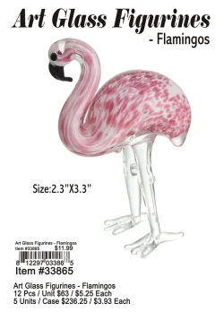 Art Glass Figurines-Flamingos