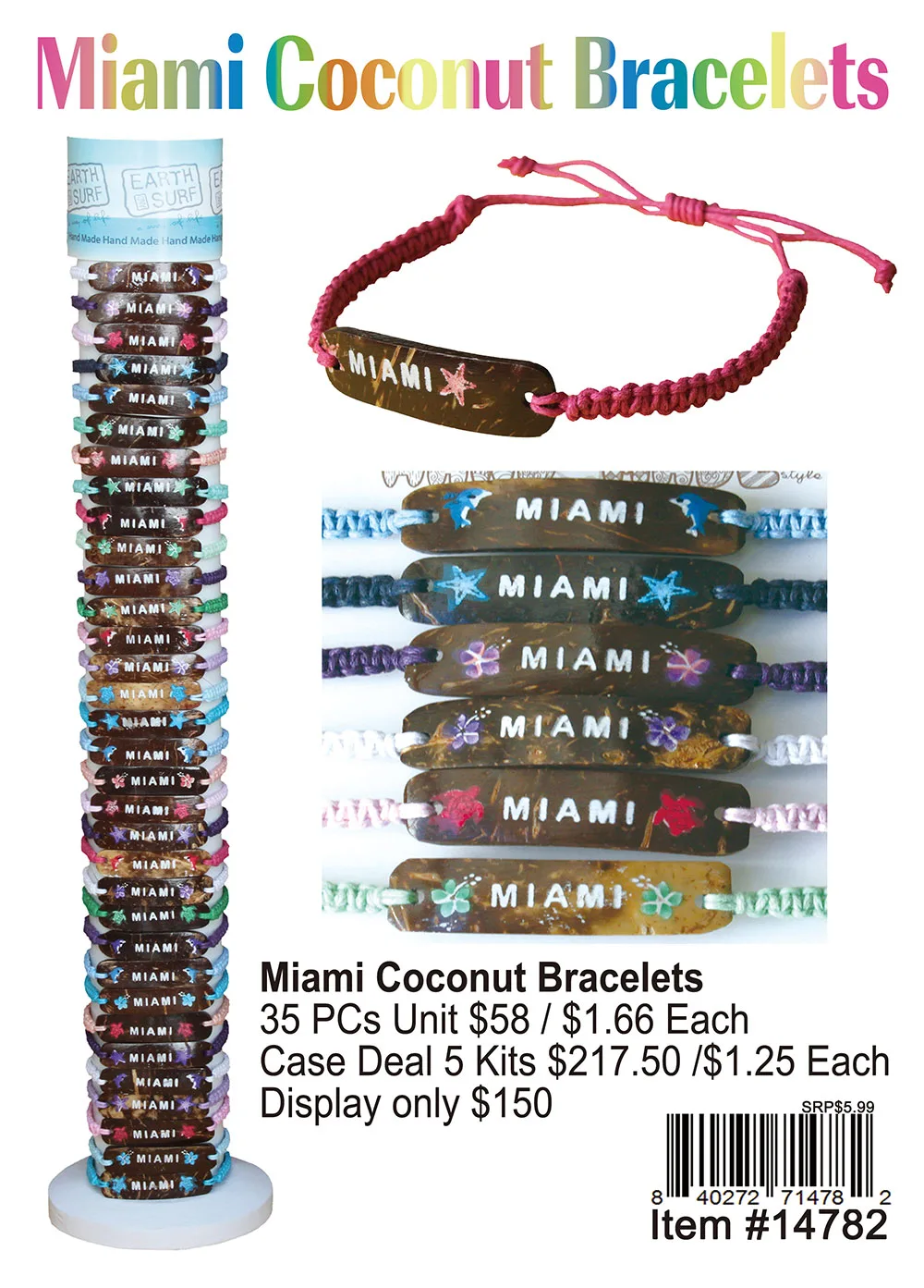 Miami Coconut Bracelets 30 Pcs.