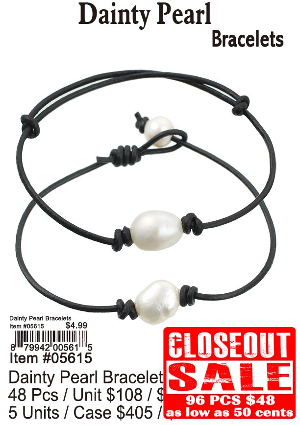 Dainty Pearl Bracelets 96 Pcs. - Closeout