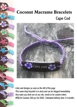 Coconut Macrame Bracelets - Cape Cod - Closeout 200 Pcs.