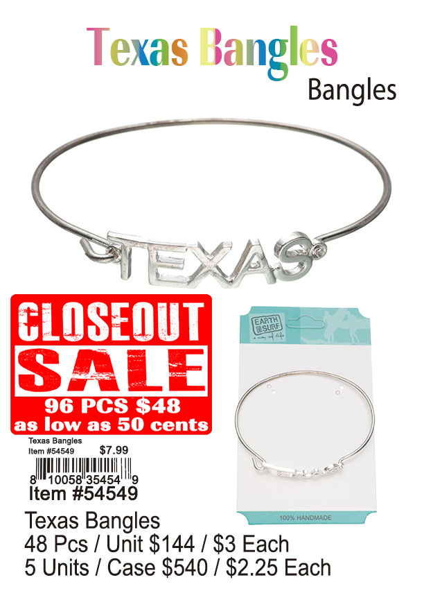 Texas Bangles 96 Pcs. - Closeout