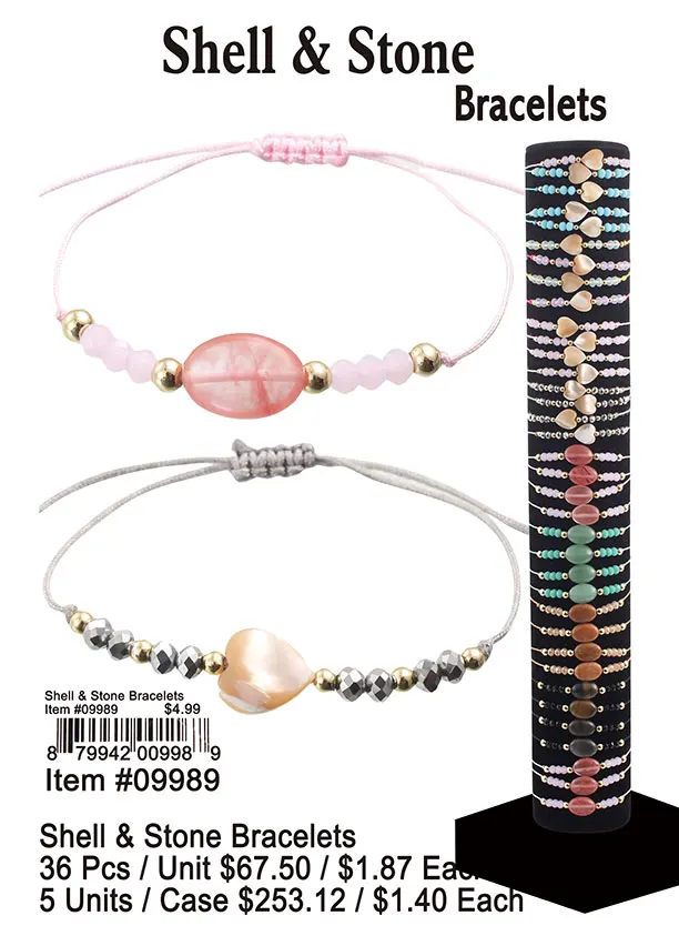 Shell and Stone Bracelets