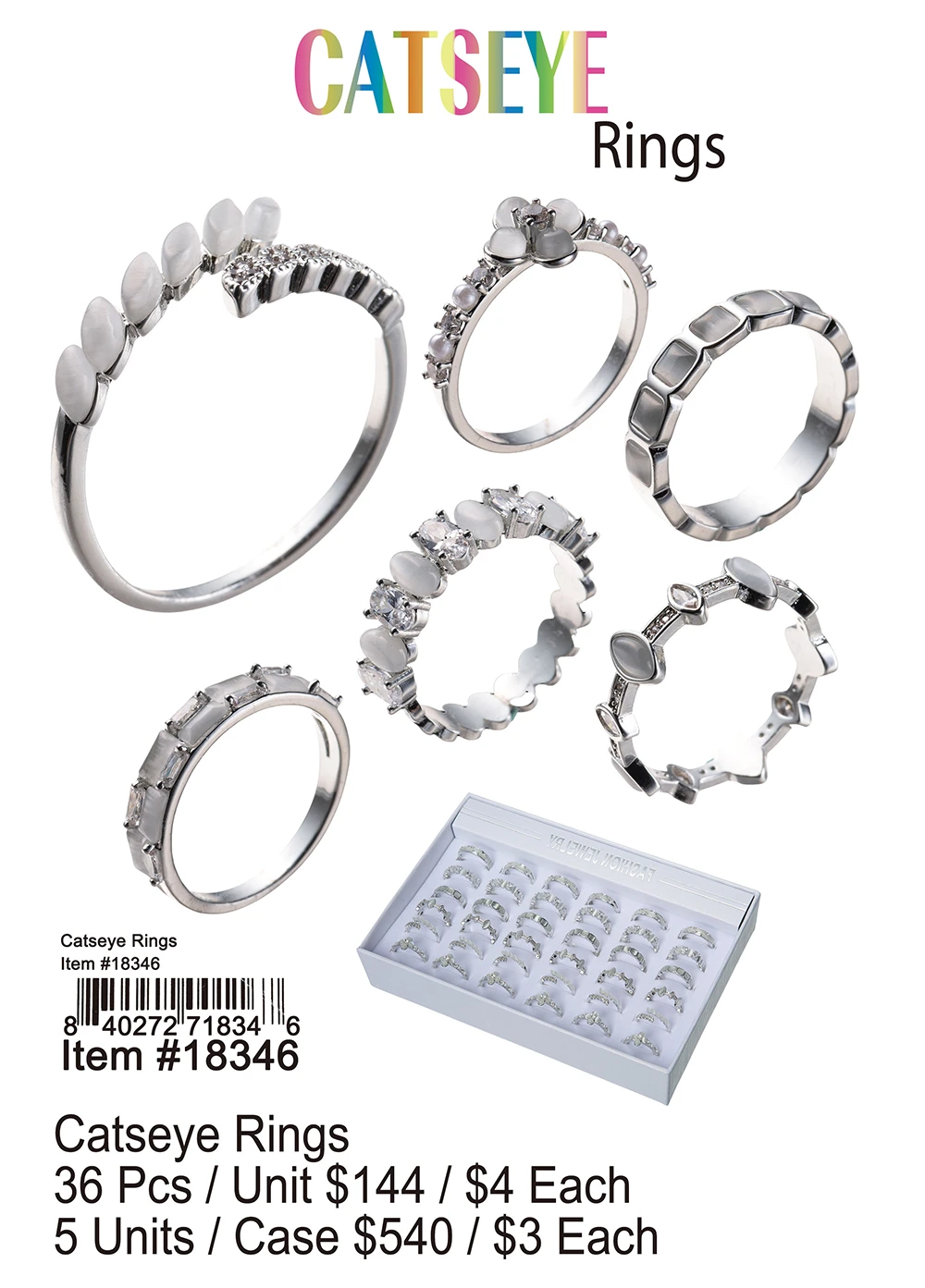 Catseye Rings 36 Pcs.