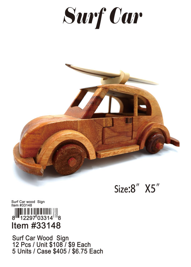 Surf Car Wood  Sign