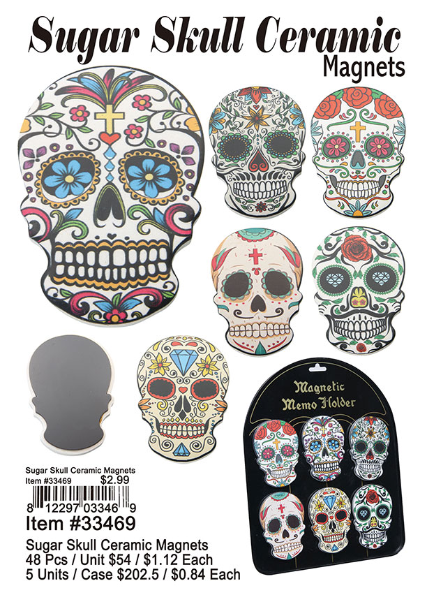 Sugar Skull Ceramic Magnets