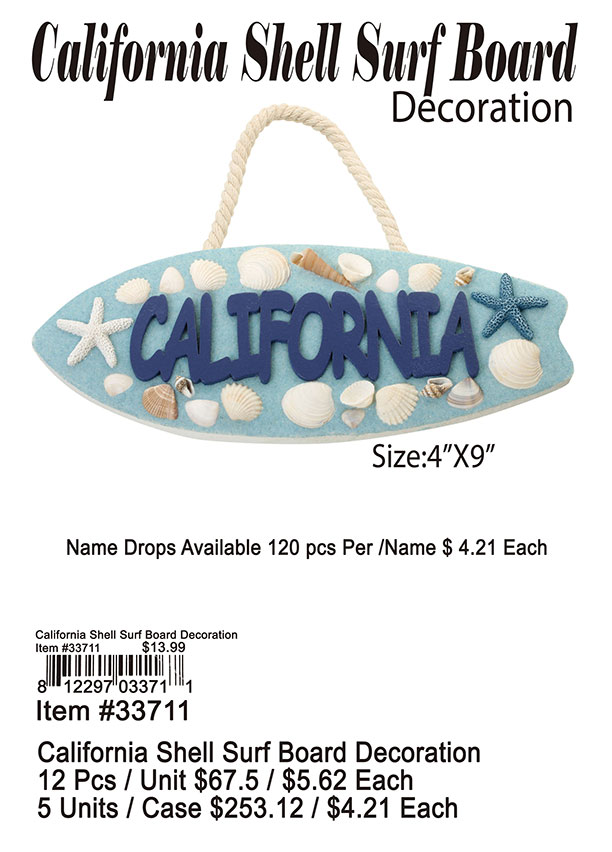 Saliforina Shell Surf Board Decoration