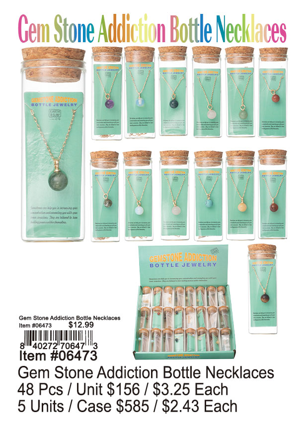 Gemstone Addiction Bottle Necklaces