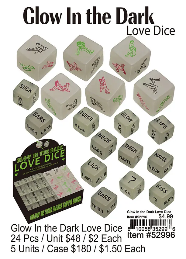 Glow In The Dark Love Dice