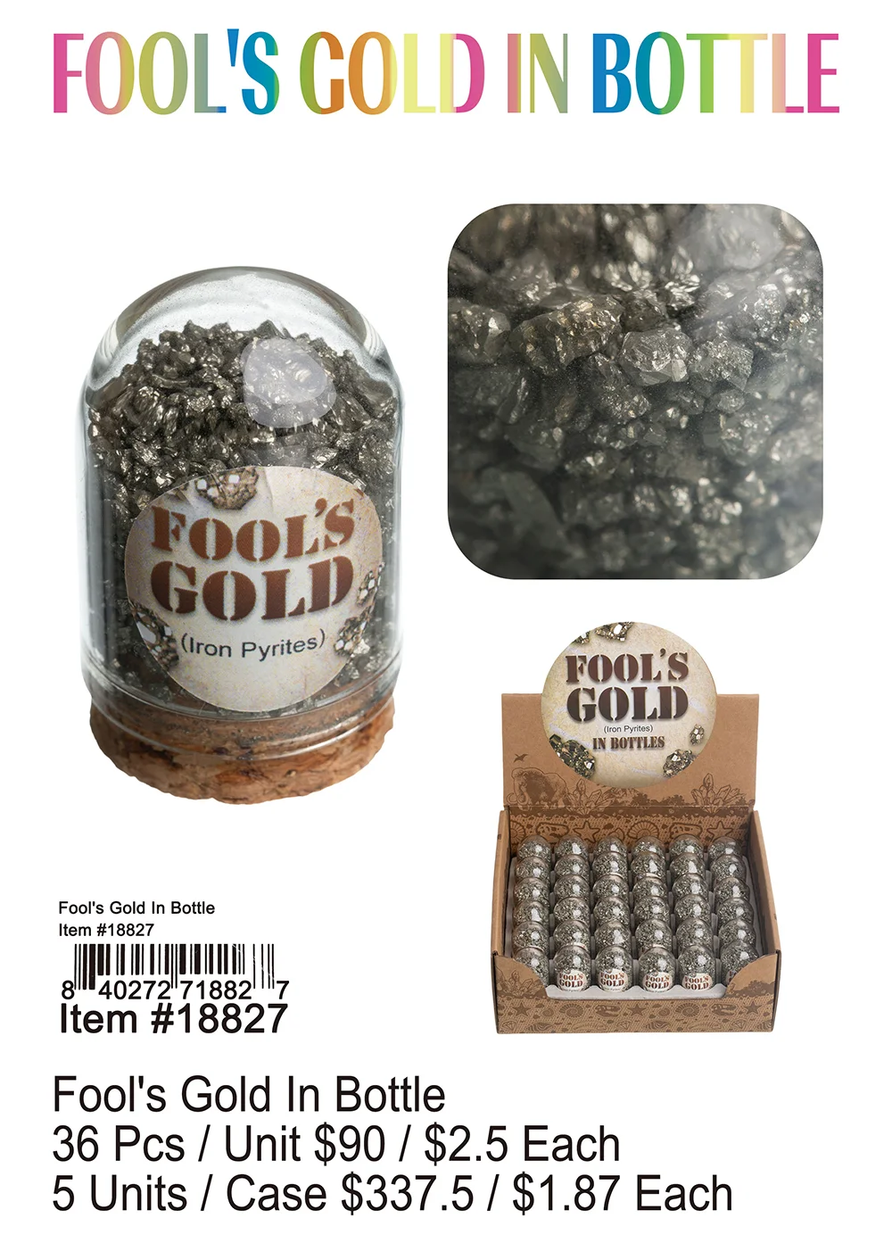 Fools Gold In Bottle 36 Pcs.