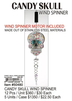 Candy Skull Wind Spinner