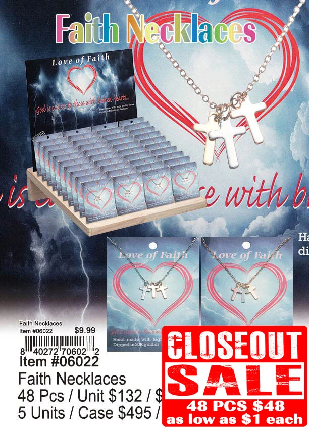 Faith Necklaces 48 Pcs. - Closeout