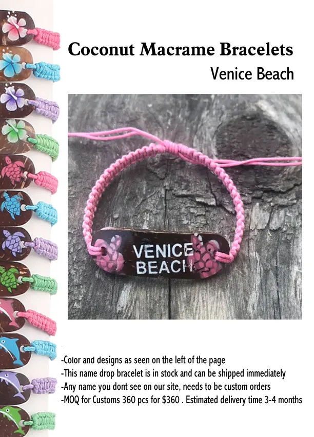 Coconut Macrame Bracelets -Venice Beach