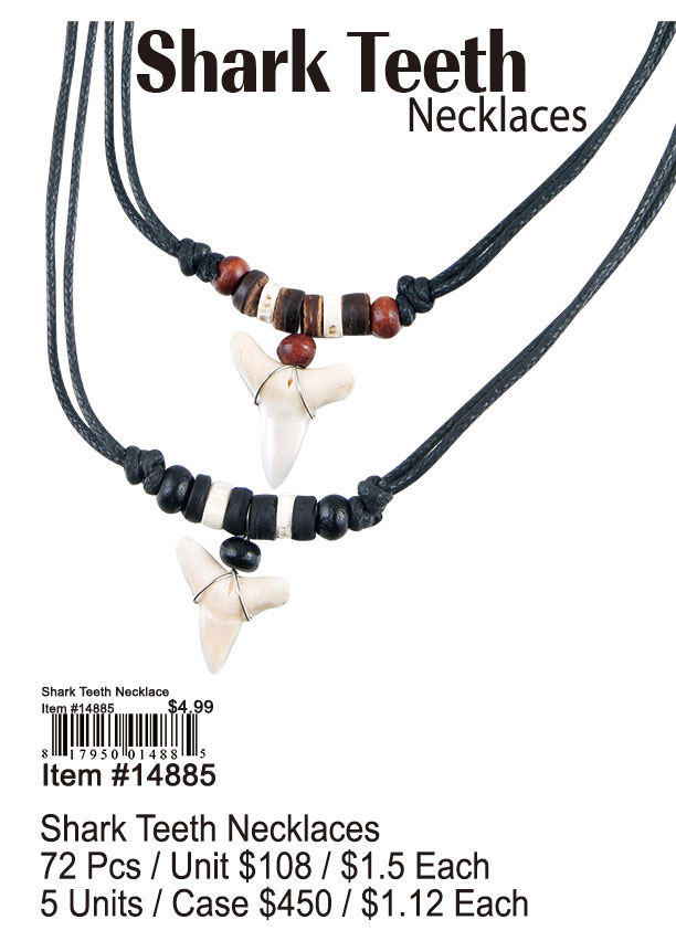 72 Pcs. Shark Teeth Necklaces