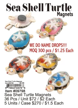 Sea Shell Turtle Magnets 36 Pcs.