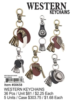 Western Keychains 36 Pcs.