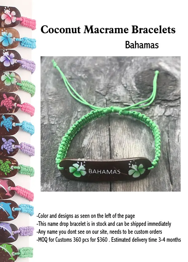 Coconut Macrame Bracelets -Bahamas