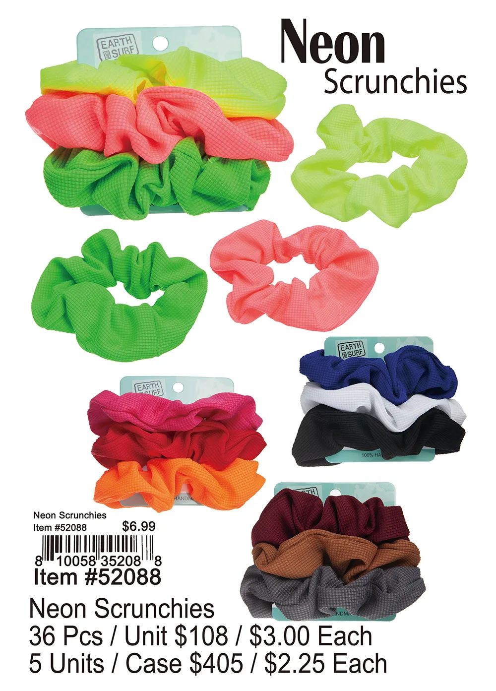 Neon Scrunchies 36 Pcs.