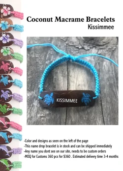 Coconut Macrame Bracelets - Kissimmee - Closeout 200 Pcs.