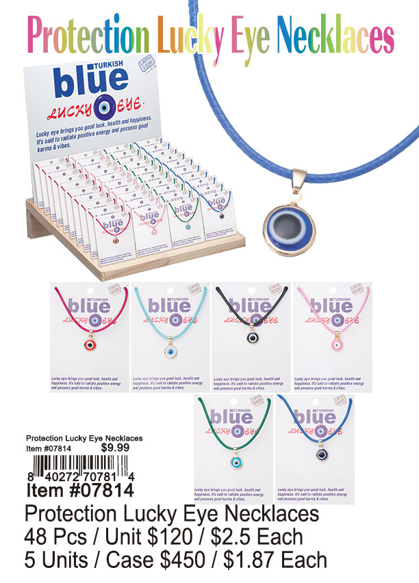 Evil Eye Protection Necklaces 48 Pcs.