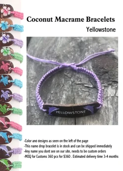 Coconut Macrame Bracelets -Yellowstone - Closeout 200 Pcs.