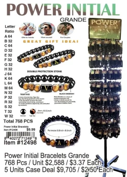 Power Initial Bracelets Grande 768 Pcs