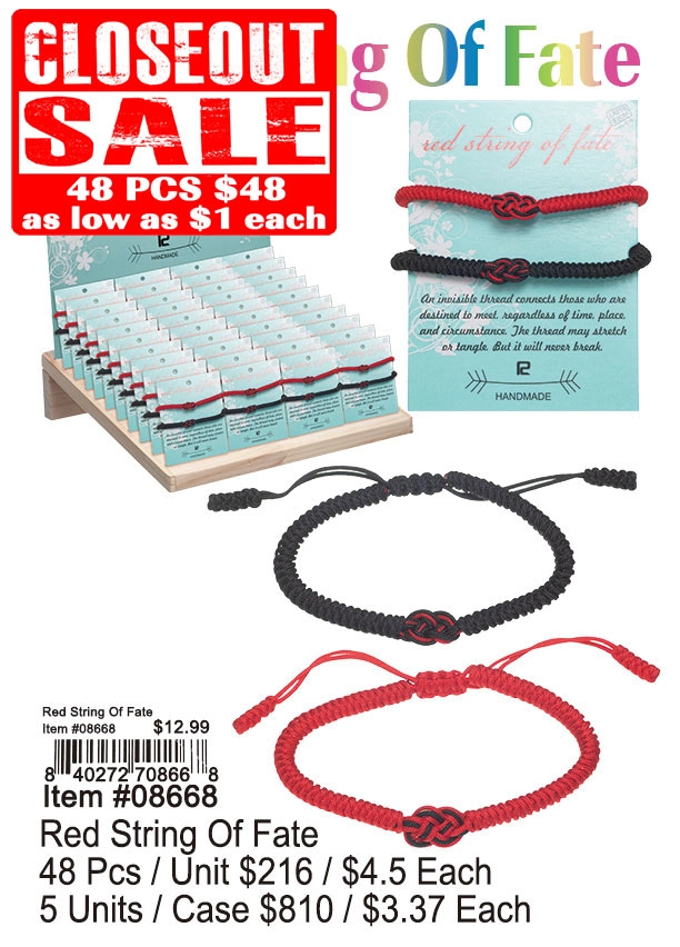 Red String of Fate 48 Pcs. - Closeout