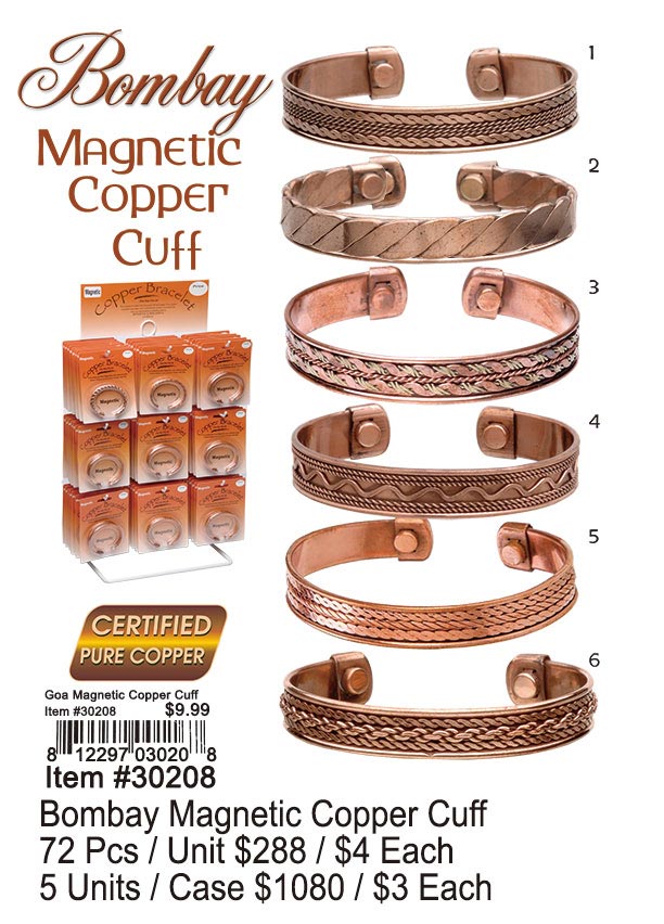 Bombay Magnetic Copper Cuff 72 Pcs