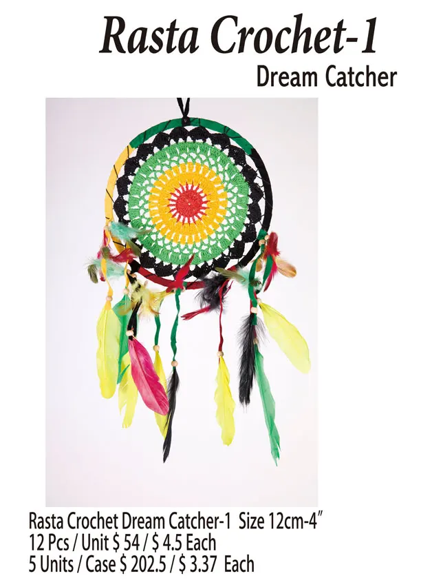 Rasta Crochet Dream Catcher-1