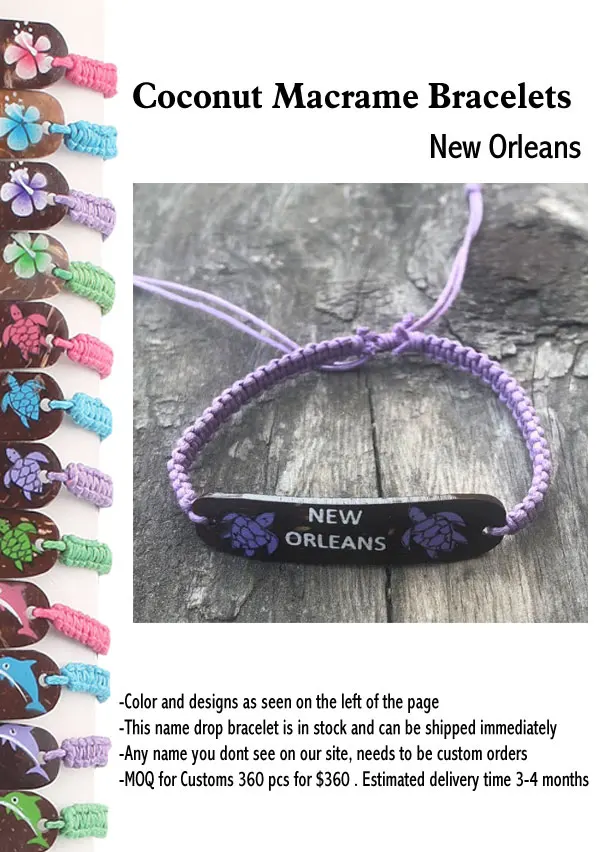 Coconut Macrame Bracelets -New Orleans