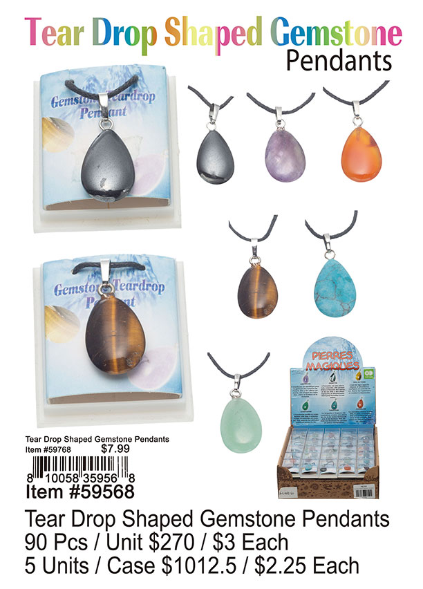 Teardrop Shaped Gemstone Pendant