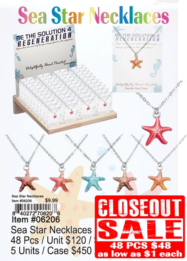 Sea Star Necklaces 48 Pcs. - Closeout