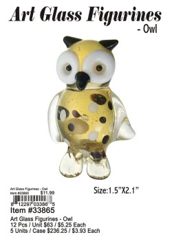 Art Glass Figurines-Owl