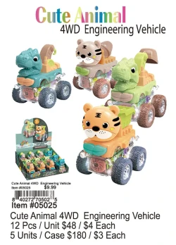 Cute Animal 4WD Engineering Vehicle