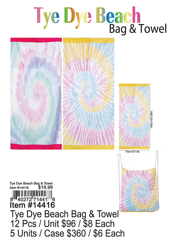 Tye Dye Beach Bag and Towel