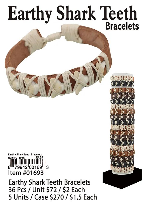 Earthy Shark Teeth Bracelets