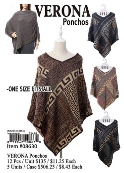 Verona Ponchos 12 Pcs