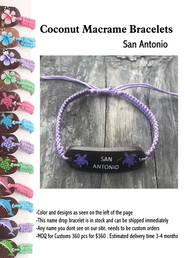 Coconut Macrame Bracelets -San Antonio