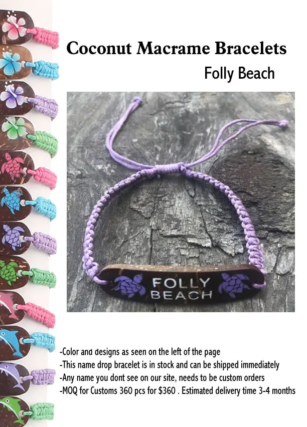 Coconut Macrame Bracelets -Folly Beach