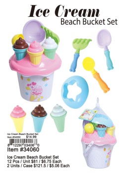 Ice Cream Beach Bucket Set 12 Pcs.