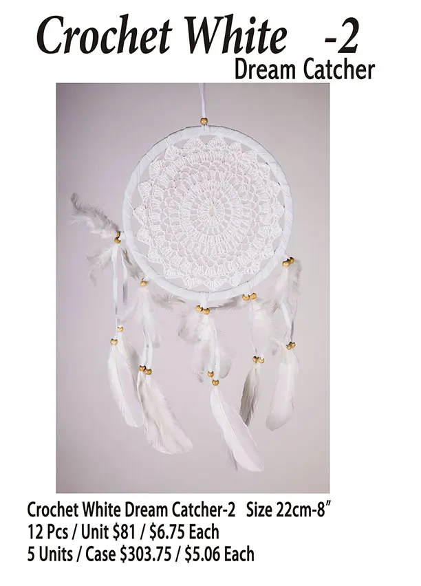 Crochet White Dream Catcher-2