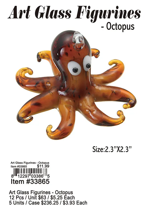 Art Glass Figurines-Octopus