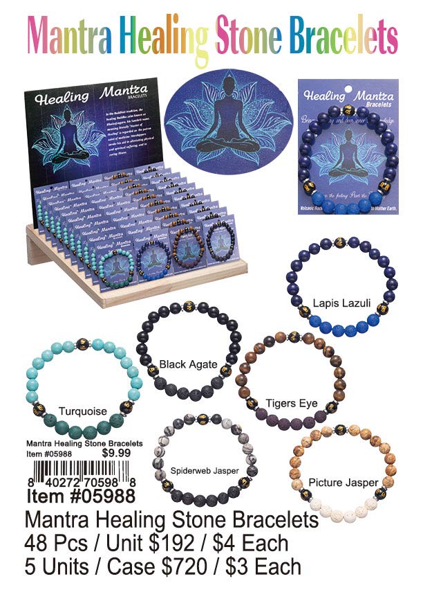 Mantra Healing Stone Bangle 48 Pcs.